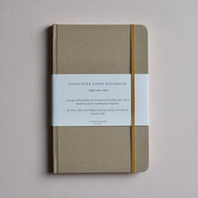 Load image into Gallery viewer, London Letters Luxury Notebook - Square Grid - Linen and FSC certified sustainable paper beautifully made handbound in England