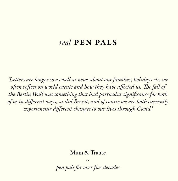 real Pen Pals – My Mum (Sue) & Traute