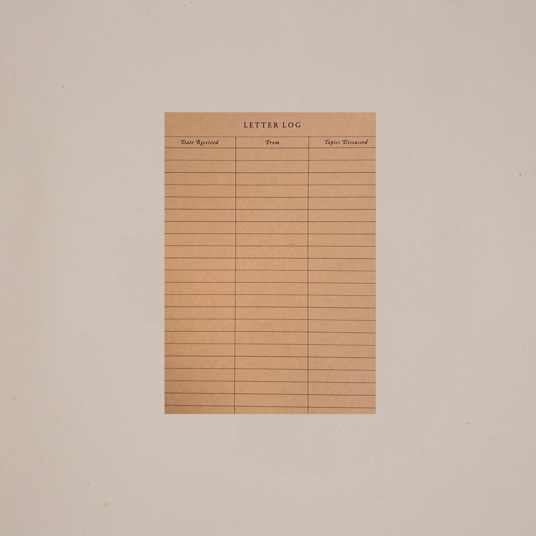 London Letters - Correspondence Letter Log