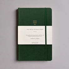 Load image into Gallery viewer, London Letters 2025 luxury week to page diary. Beautiful diaries. Small business diaries. British racing green luxury diary. Sustainable diaries. British made diaries, gifts for christmas. New year. organisation and journalling diaries. Best diaries 2024. Luxury 2025 diaries.
