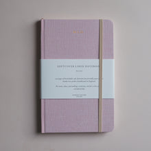 Load image into Gallery viewer, London Letters Notebook - Blush pink - Ruled lined square grid paper fountain pen friendly paper British milled paper handbound notepad notebook writing paper journal
