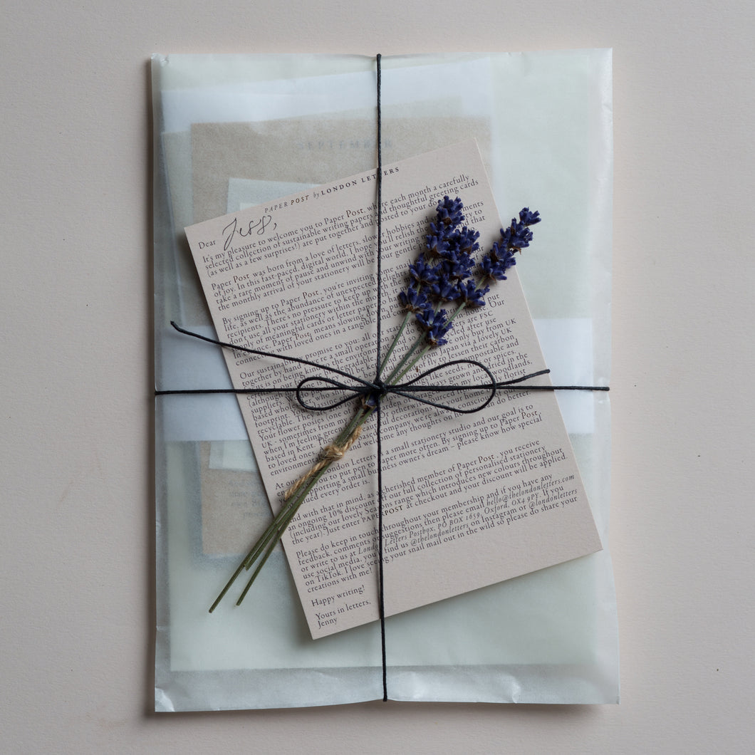 London Letters paper post monthly stationery subscription box UK stationery subscriptions best stationery subscriptions