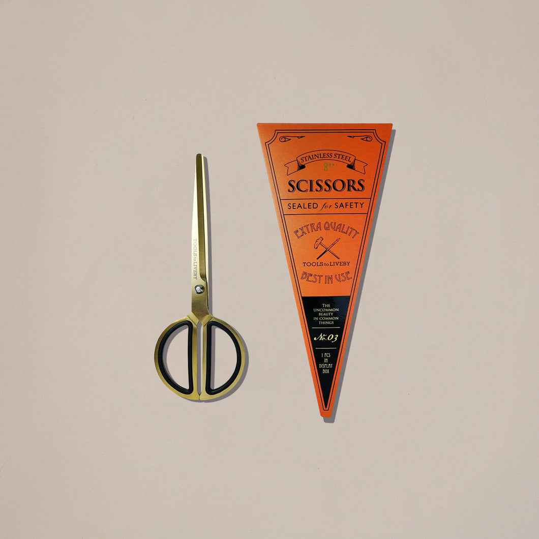 London Letters tools to live by gold scissors 8 inches