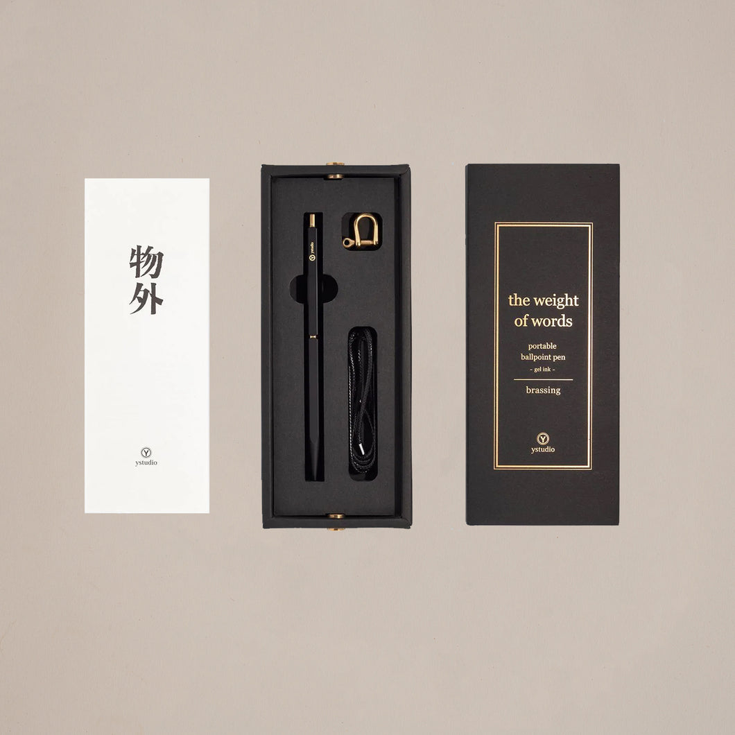 London Letters Ystudio portable brass ballpoint pen