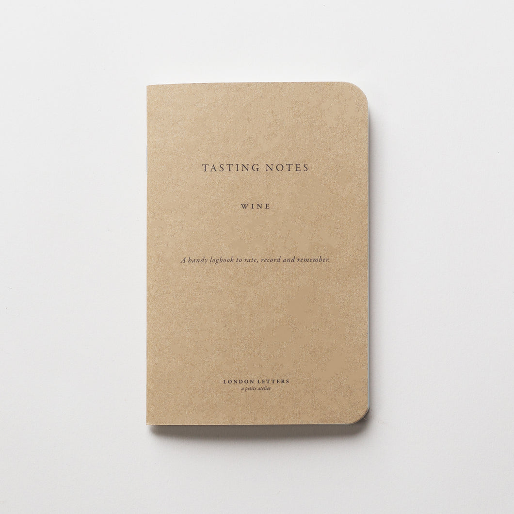 London Letters - Wine tasting notes - vineyard notebook wine notebook note taking on wines vineyard tour boo