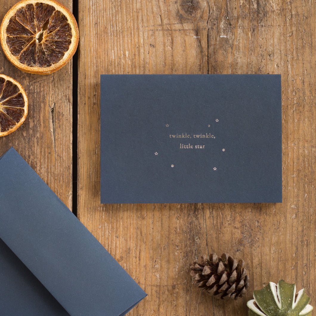 twinkle twinkle little star Christmas cards pack set multipack luxury handprinted Christmas cards hot foil letterpress