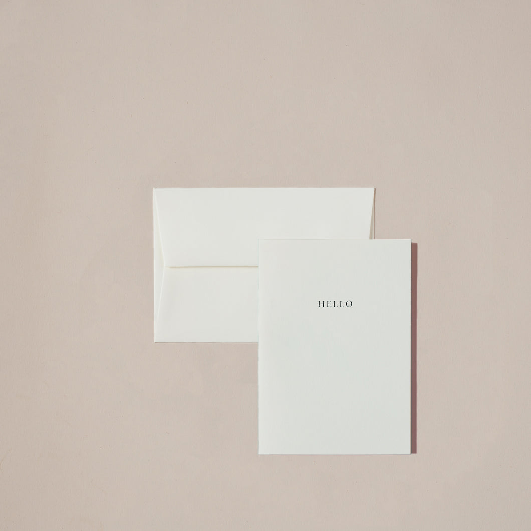 Hello greetings card greeting card from London Letters stationery studio handprinted cards letterpress hot foil