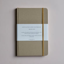 Load image into Gallery viewer, London Letters Luxury Notebook - Square Grid - Linen and FSC certified sustainable paper beautifully made handbound in England
