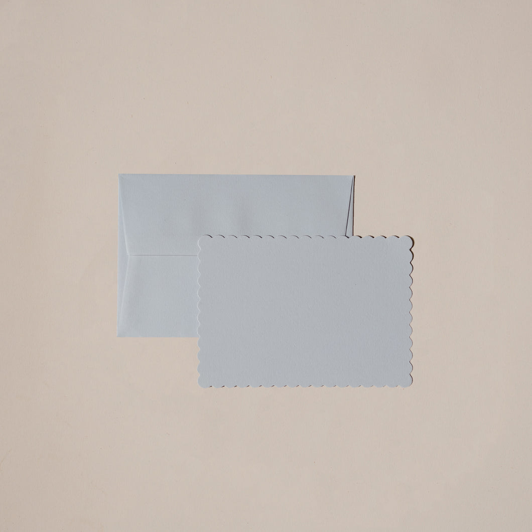 scallop edge notecard set azure blue London Letters