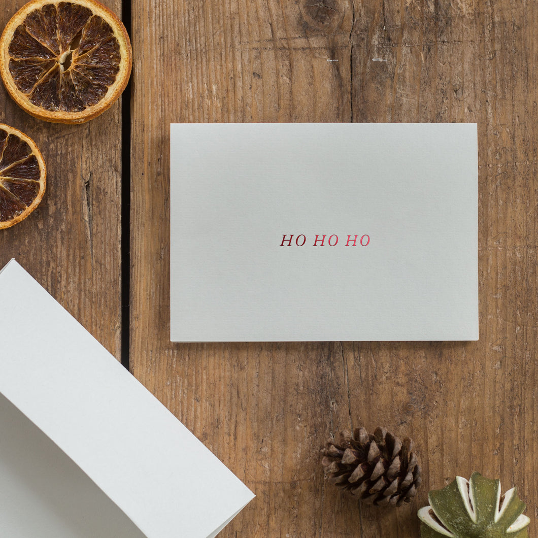 ho ho ho christmas cards luxury Christmas festive cards packs set multipacks handprinted letterpress hot foil