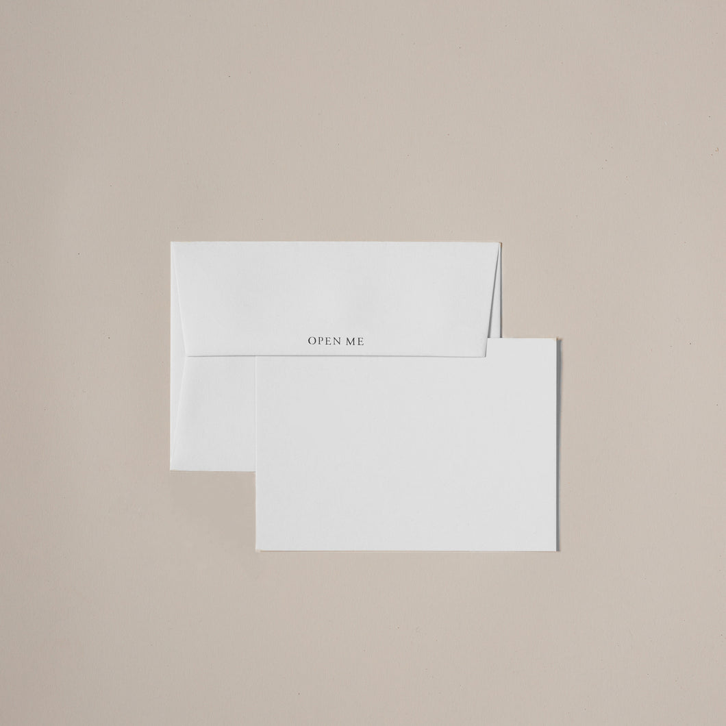 open me luxury notecard and envelope set hot foil letterpress from London Letters studio